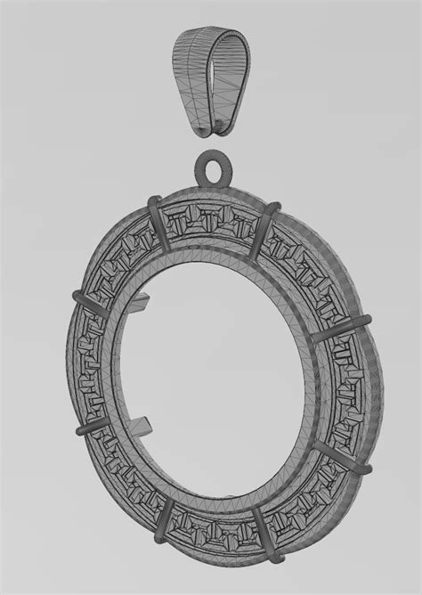 Stl File Greek Key Mexican 1oz Gold Libertad Coin Pendant Frame 3d Print Model 🏛️ ・template To