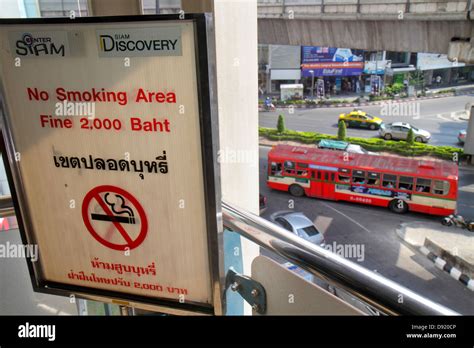 Bangkok Thailand Thai Pathum Wan Phaya Thai Road Bus Coach Skywalk View