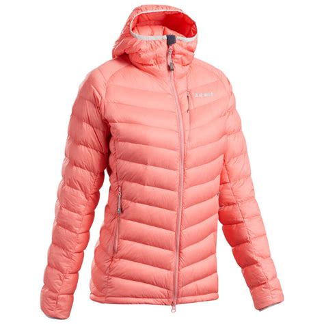 Womens Mountaineering Down Jacket Alpinism Light Coral Decathlon