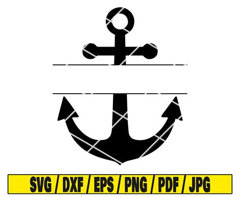 Anchor Svg Anchor Split Monogram Svg Cut File Anchor Split Etsy