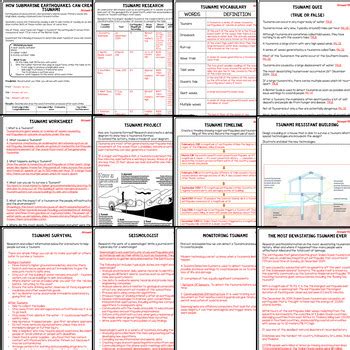 Tsunami Worksheets With Blackline Copy And Answer Key By Rayas Store