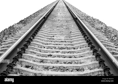 Railway Track Isolated Black And White Stock Photos Images Alamy