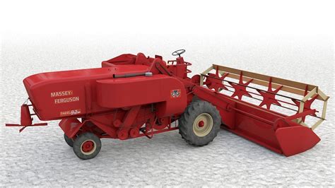 Massey Ferguson Super 92 Combine 1960 3d Model Cgtrader