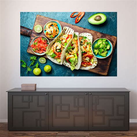 Painel Adesivo De Parede Comida Mexicana Restaurante 1784pnp