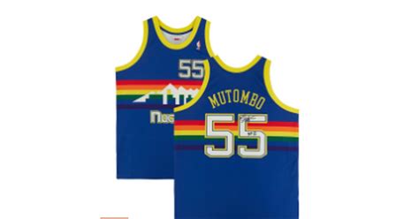 Fanatics Denver Nuggets Dikembe Mutombo Autographed Mitchell Ness NBA