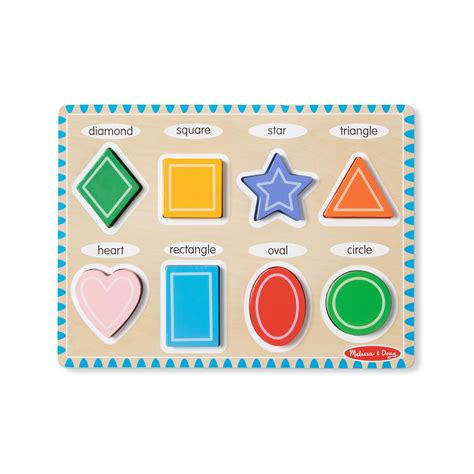 8-Piece Melissa & Doug Shapes Toddler Wooden Chunky Puzzle $5 + Free ...