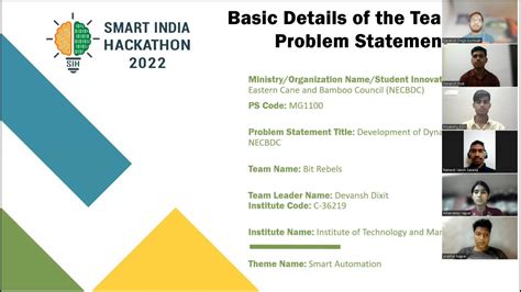 Smart India Hackathon Project Presentation Video Youtube