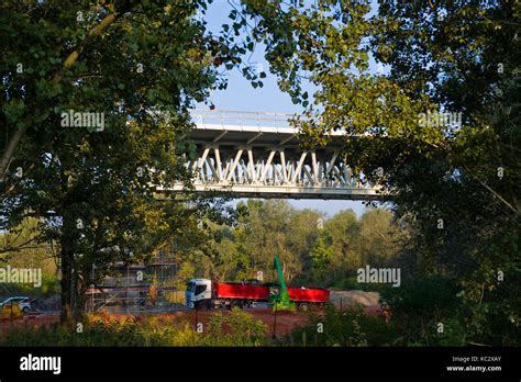 Bridge On The Po River Piacenza Italy Stock Photo Alamy