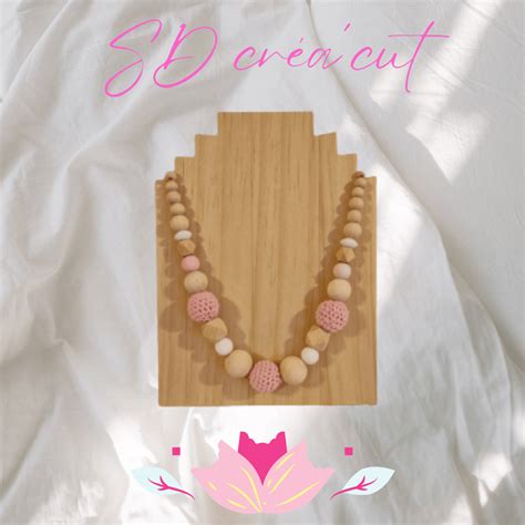 Collier D Allaitement Bois Et Rose