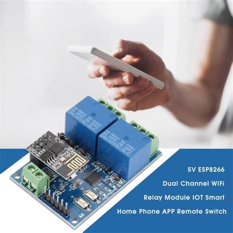 Relais embarqué 5V ESP8266 Module de relais WiFi double canal IOT Smart