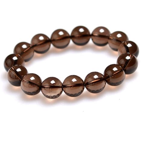 5 10mm Natural Brown Crystal Finished Bracelet Factory Wholesale Glgj