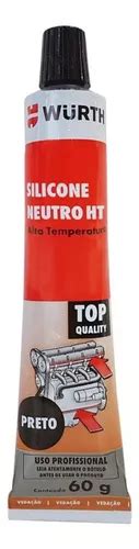 Silicone Neutro Black Ht Alta Temperatura 60g Wurth Preto