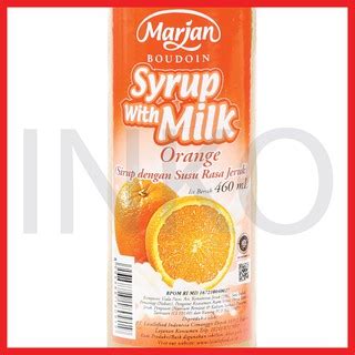 Jual MARJAN BOUDOIN SYRUP WITH MILK ORANGE SIRUP SUSU RASA JERUK 460ML