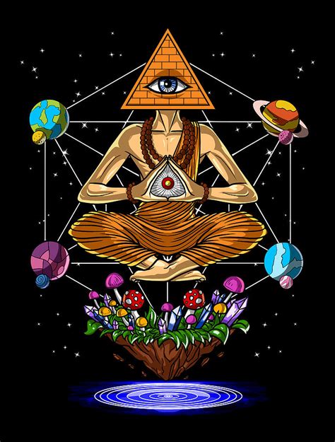 Psychedelic Pyramid Buddha Digital Art By Nikolay Todorov Pixels