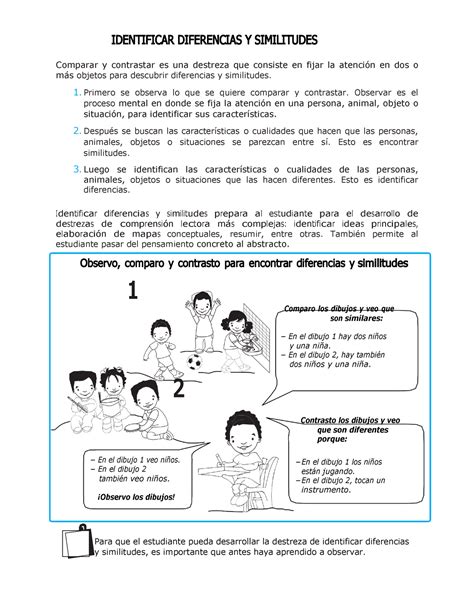 Identificacion De Similitudes Y Firerencias IDENTIFICAR DIFERENCIAS Y