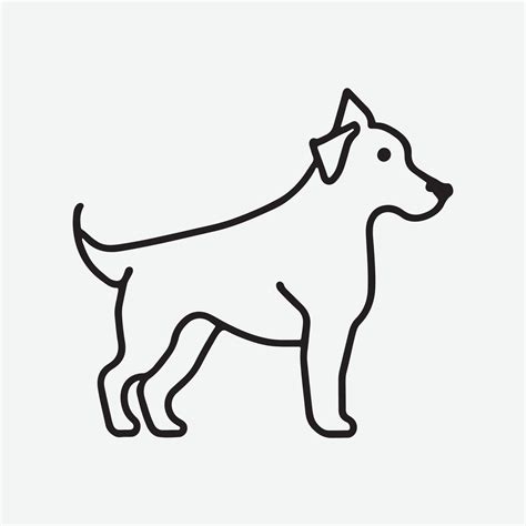 hand drawn dog icon black outline vector  white background dog