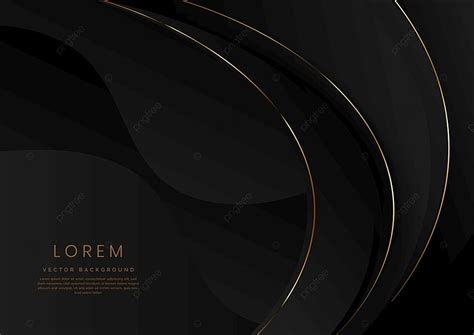 Abstract 3d Black Background With Gold Lines Curved Wavy Sparkle With