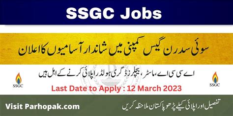 Sui Southern Gas Company SSGC Limited Jobs March 2023 Apply Online