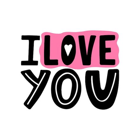 Premium Vector I Love You Hand Drawn Romantic Quote Valentines Day Card