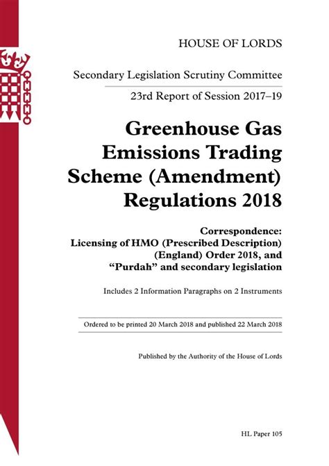 Secondary Legislation Scrutiny Committee 23rd Report Greenhouse Gas