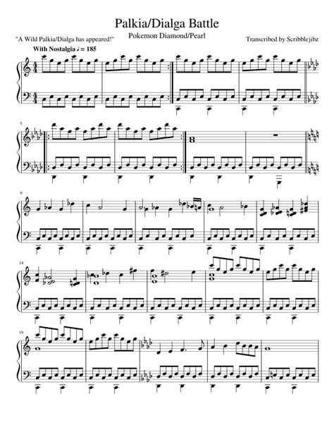 Palkia/Dialga Battle Theme Sheet music for Piano (Solo) | Musescore.com