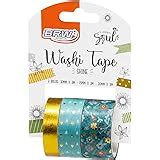 Kit 3 Fitas Adesivas Coloridas BRW Washi Tape Shine Rosa 3 M