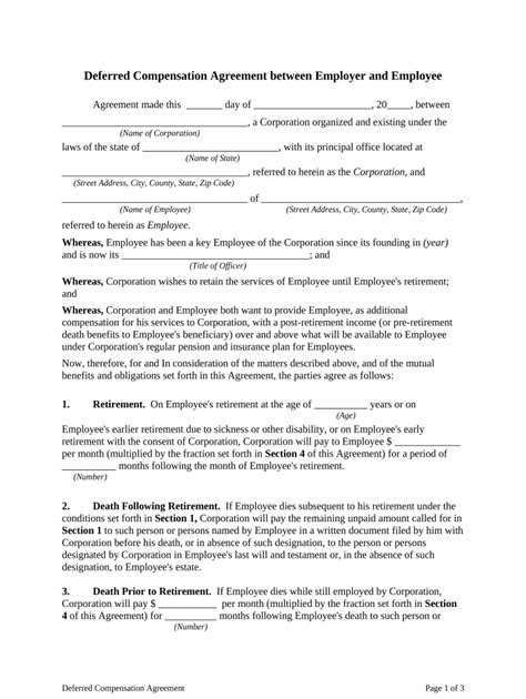 Deferred Compensation Agreement Template Fill Out Sign Online Dochub