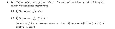 Solved Let F X Cos X2 And G X Cos X3 For Each Of The Chegg