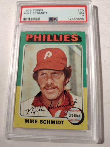 1975 TOPPS BASEBALL MIKE SCHMIDT PSA 7 NM HOF PHILADELPHIA PHILLIES