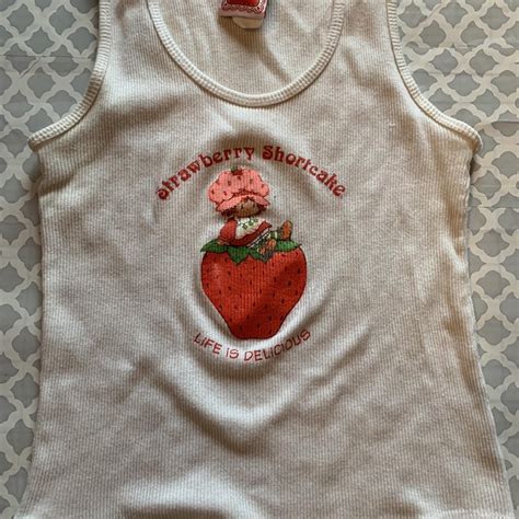 Strawberry Shortcake Pajama Set Tank Top And Shorts Depop