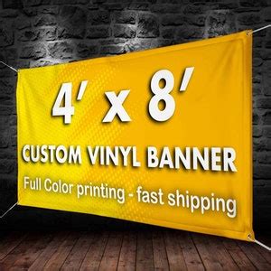 4x8' Custom Banners Vinyl Banner printing 13oz full | Etsy