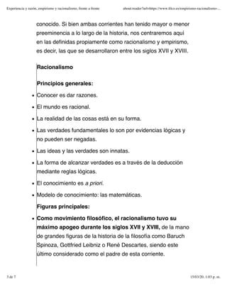 Debate Racionalismo Empirismo PDF