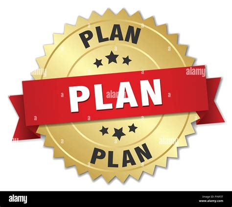 Plan D Gold Badge With Red Ribbon Stock Vector Image Art Alamy