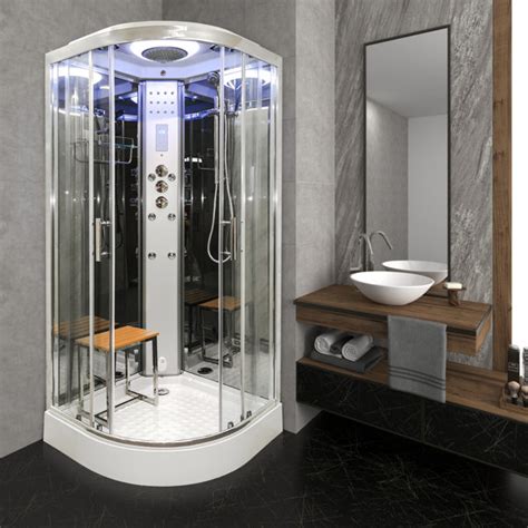 Vidalux Ss90 Quadrant Steam Shower Enclosure 900 X 900 Uk