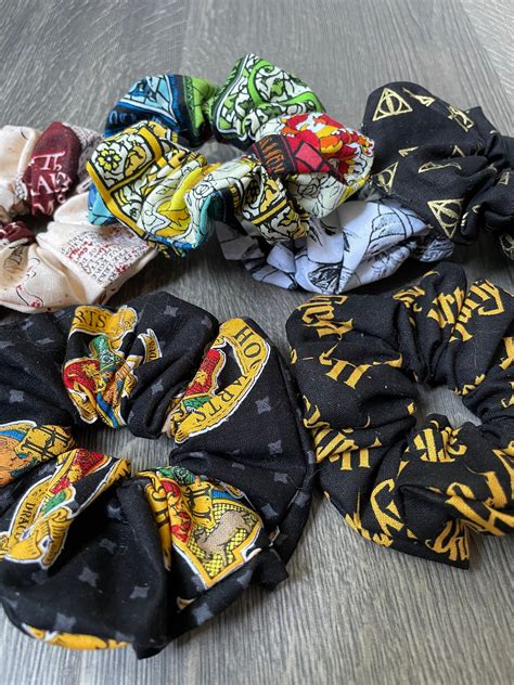 Harry Potter Scrunchies Harry Potter Hogwarts Licensed Fabric Etsy