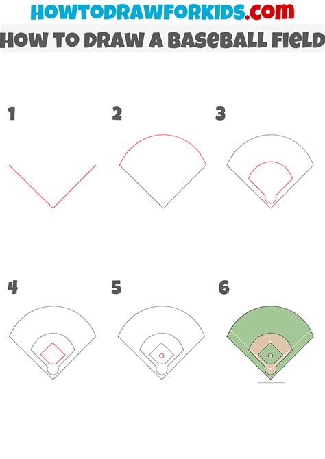 How To Draw A Baseball Field Easy Drawing Tutorial For Kids