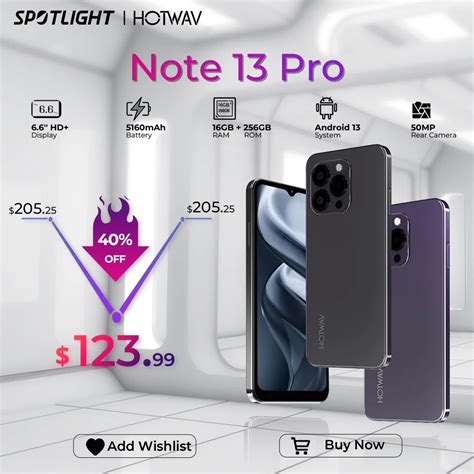 World Premiere Hotwav Note Pro Hd Android Gb Gb Octa