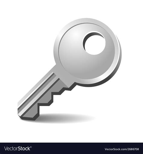 Silver key Royalty Free Vector Image - VectorStock