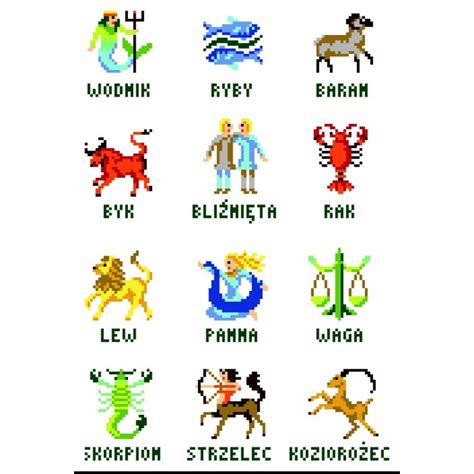 Kanwa Z Nadrukiem Do Haftu Krzyżykowego Znaki Zodiaku