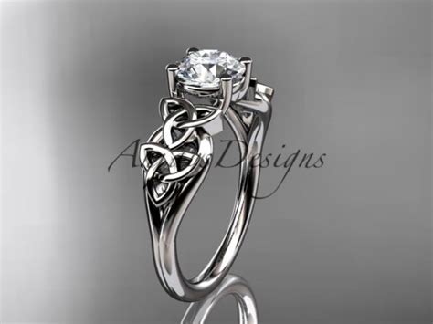 Celtic Engagement Ring White Gold Celtic Trinity Knot Wedding Ring