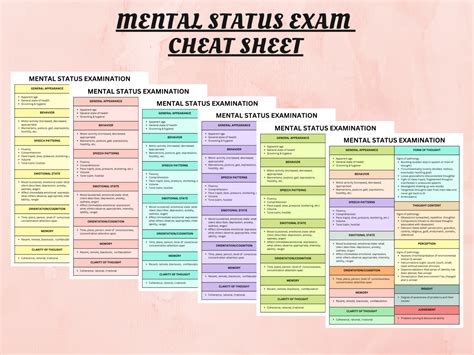 Mental Status Exam MSE Cheat Sheet Study In Nursing