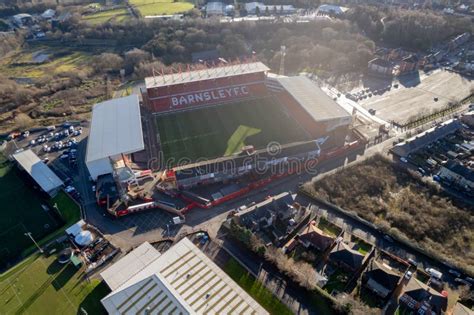 Barnsley FC Football Club Oakwell Stadium from Above Drone Aerial View ...