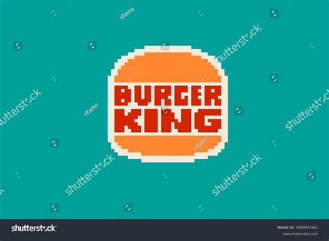 Pixel Art Burger King Logo Concept Stock Vector Royalty Free