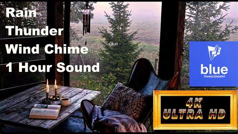 RAIN THUNDER WIND Chimes 1 Hour Sounds Cabin Ambience Sleeping