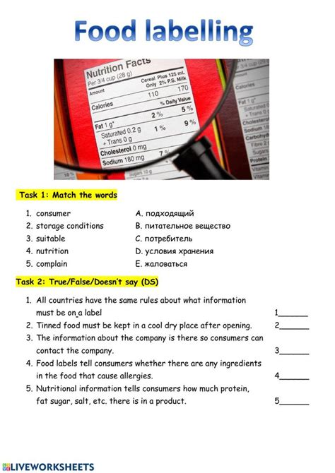 reading food label worksheet reading food labels nutrition labels worksheets