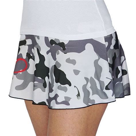 Lacoasports Grey Camo Womens Tennis Skirt Greywhite