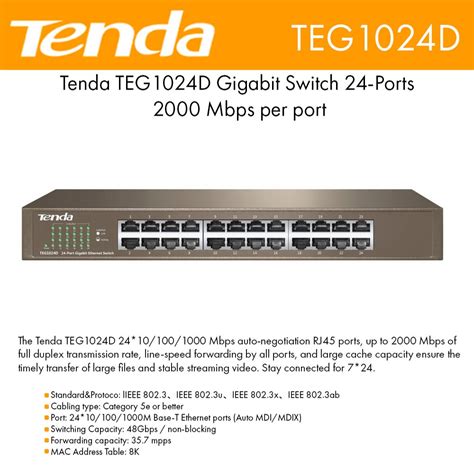 Jual Tenda Teg D Switch Hub Port Mbps Gigabit Switch Hub