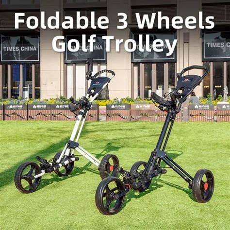 PLAYEAGLE Golf Trolley Foldable Design With Umbrella Stand 3 Wheels