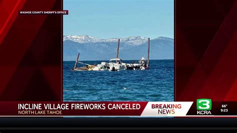 Incline Village fireworks show canceled due to damaged barge, officials say