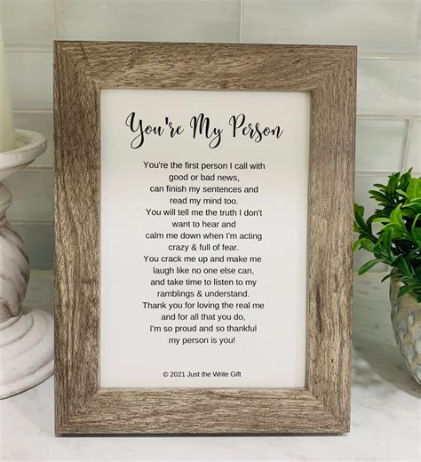 You're My Person Poem Best Friend Poem Framed | Etsy